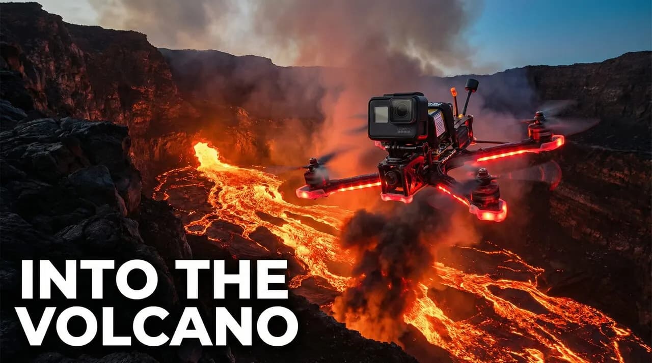 Flying My Drone Into an Active Volcano