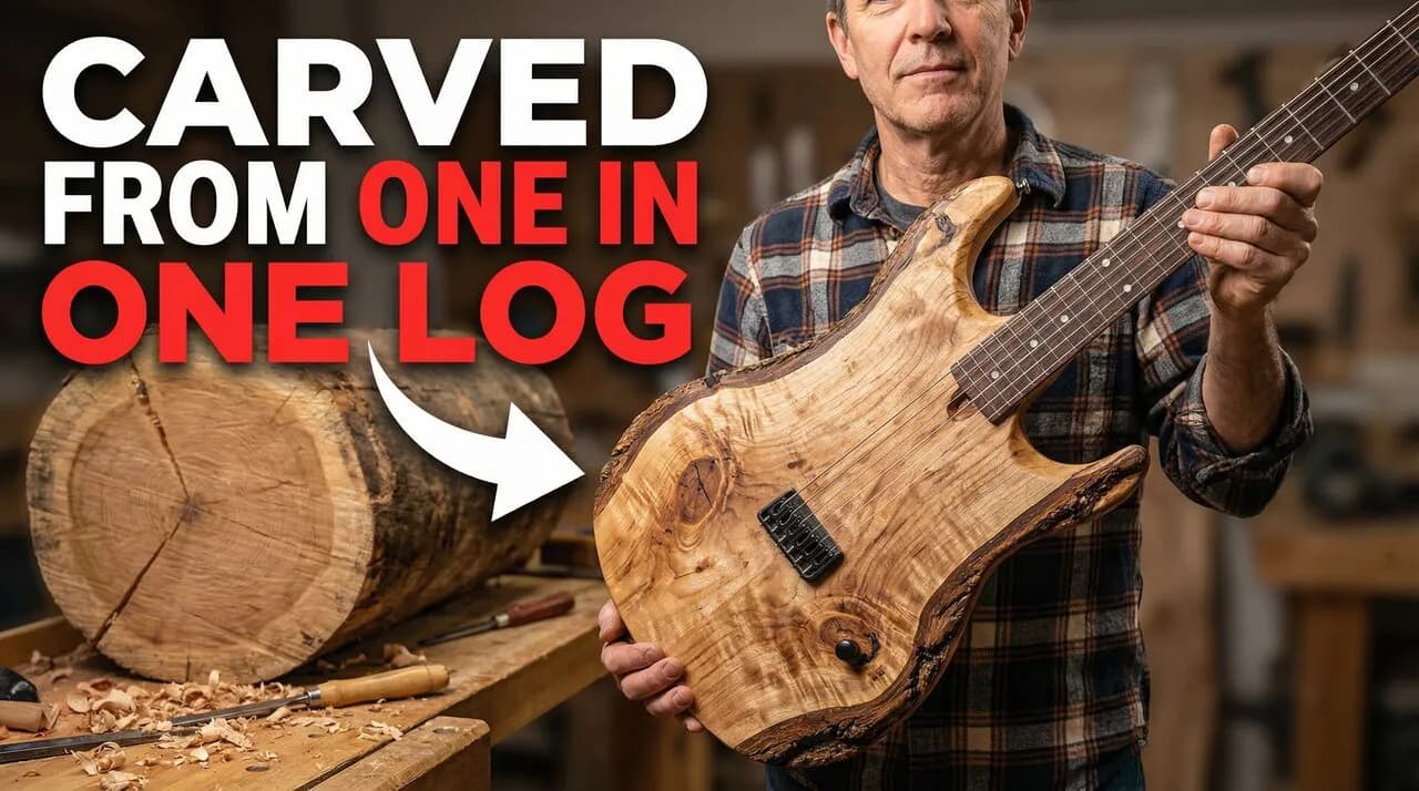 I Carved a Working Guitar From a Single Log