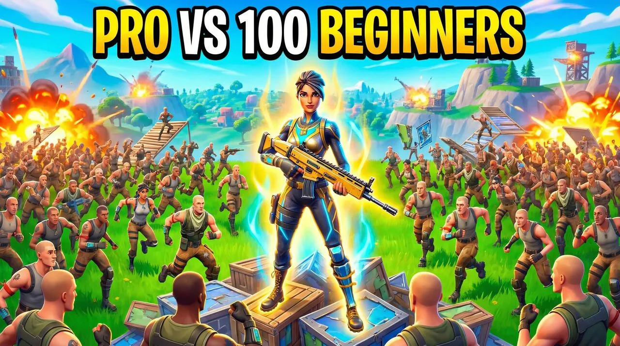 Pro Player vs 100 Beginners in Fortnite